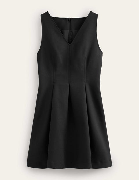 Skater-Minikleid mit V-Ausschnitt Damen Boden, Schwarz