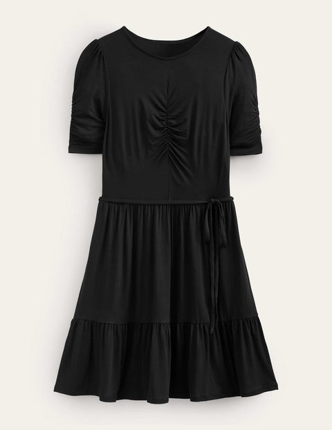 Ruched Bust Jersey Mini Dress Black Women Boden