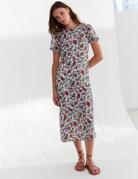 Corinne Midi Tea Dress - Multi, Dandelion Paisley | Boden US