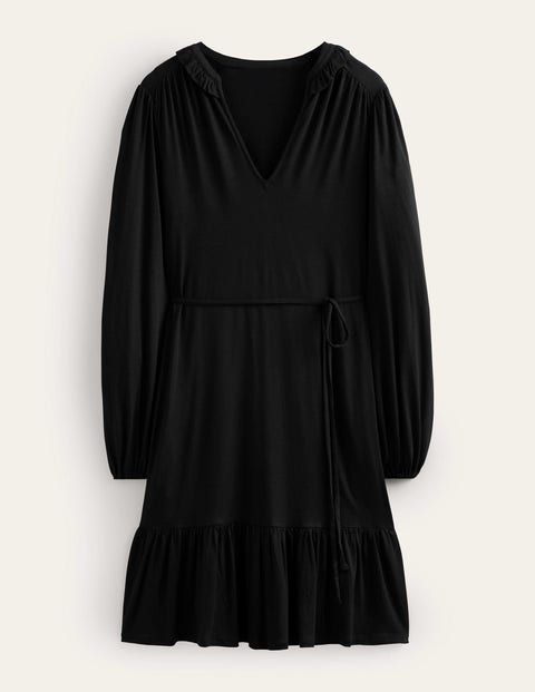 Notch Neck Jersey Dress Black Women Boden