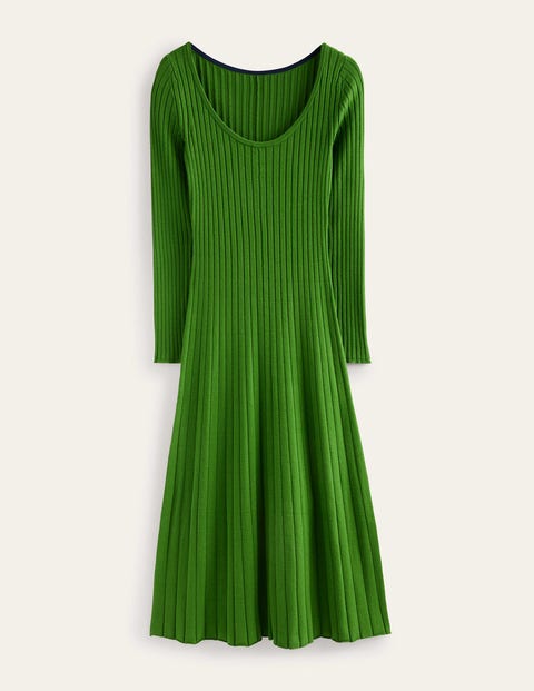 Rippstrickkleid mit Rundhalsausschnitt Women Boden, Parkgrün