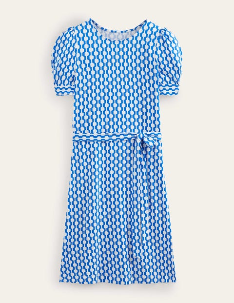 Knot Detail Jersey Mini Dress Blue Women Boden
