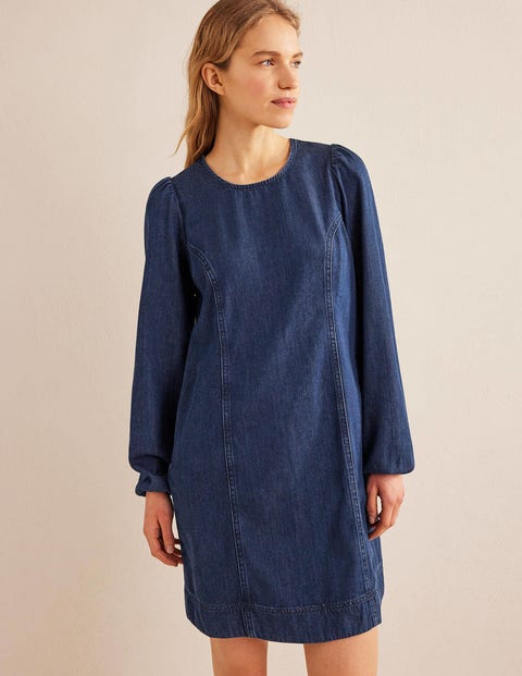 denim shift dress