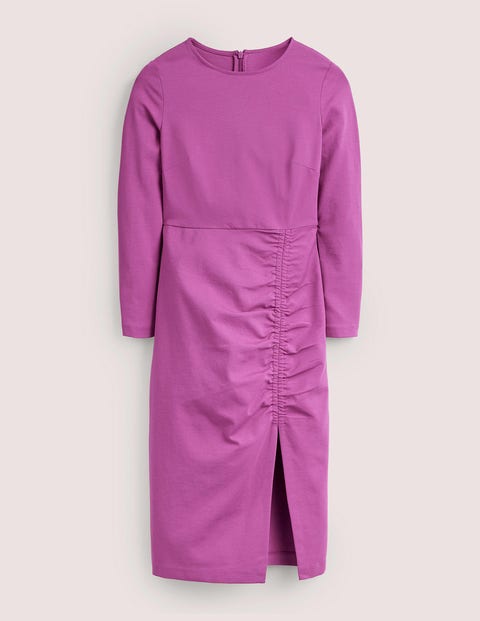 Ruched Side Jersey Dress Pink Women Boden