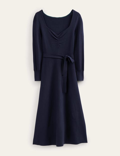 Midikleid mit Herzausschnitt Damen Boden, Navy