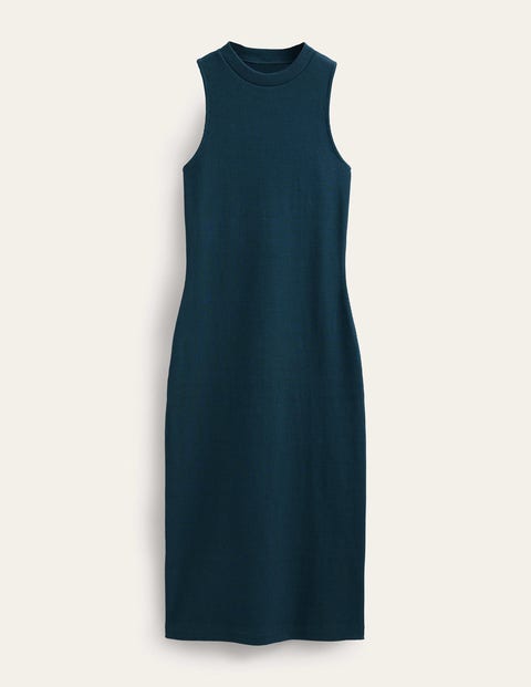 Racer Rib Jersey Midi Dress Blue Women Boden