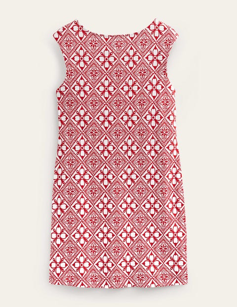 Sleeveless Jersey Shift Dress - Poinsettia, Block Pome | Boden US