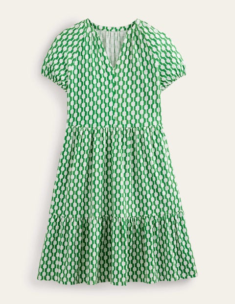 Short Sleeve Jersey Mini Dress Green Women Boden