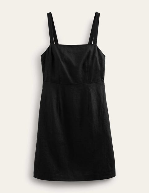 Strappy Linen Mini Dress Black Women Boden