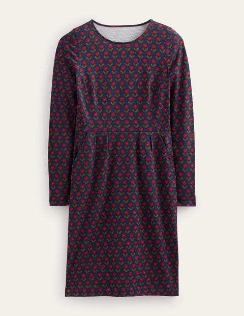 Boden Penelope Jersey Dress Navy, Daisy Foliage Women