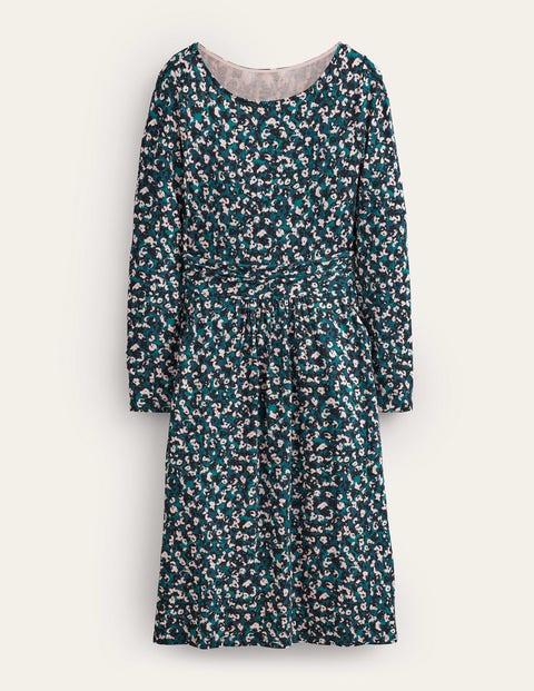 Abigail Jersey Dress - Seaweed, Painterly Stroke | Boden US