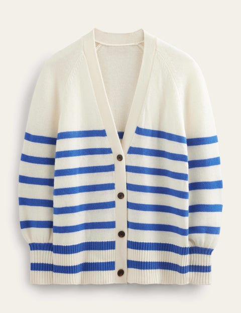 Long Cashmere Cardigan Blue Women Boden