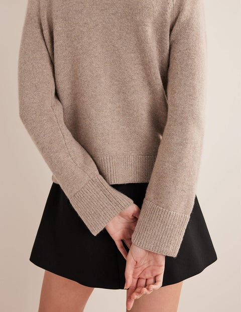 Collared Cardigan - Dark Mink Melange | Boden US
