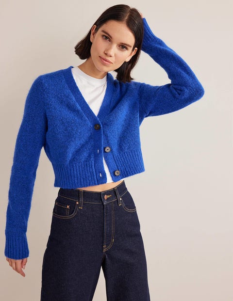 Cropped V-Neck Cardigan - Summit | Boden US