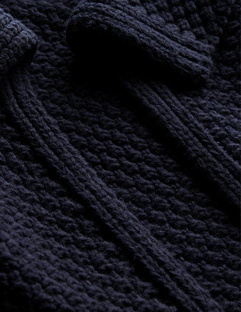 Textured Chunky Wool Coatigan - Navy | Boden UK