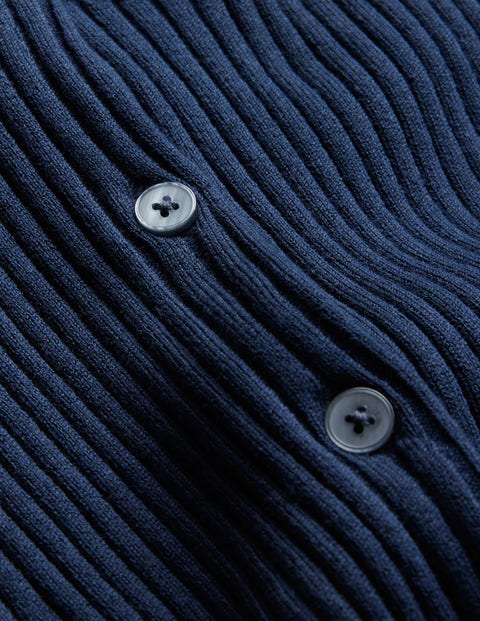 Ribbed Detail Cardigan - Navy | Boden US