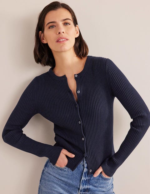 Cardigan c?�tel?� - Bleu marine | Boden FR