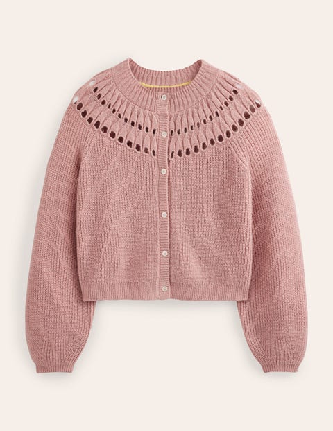 Fluffy Ruffle Cardigan Pink Women Boden