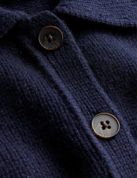 Collared Cashmere Cardigan - Navy | Boden US