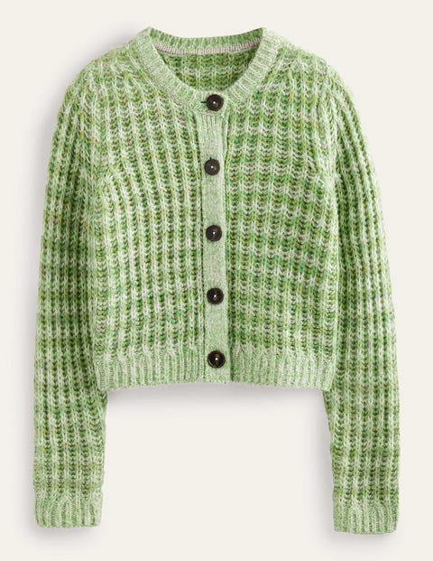 Wide Rib Fluffy Cardigan Green Women Boden