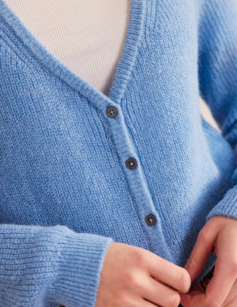 Fluffy Cropped Cardigan - Linseed | Boden UK