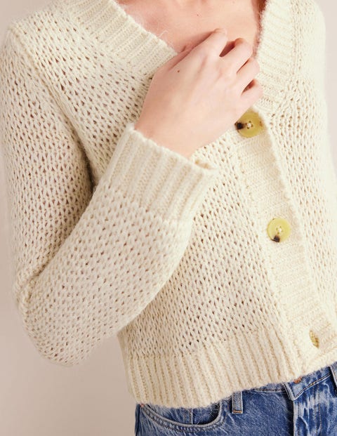 Open-Stitch Cardigan Sweater