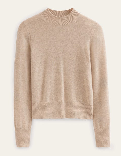 Cashmere Stand Neck Jumper Beige Women Boden