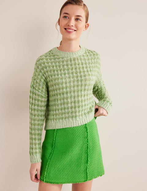 Wide Rib Fluffy Sweater - Green Marl