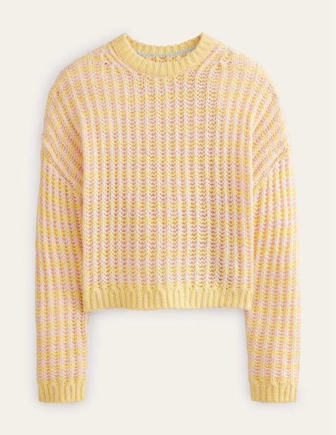 Wide Rib Fluffy Sweater - Yellow Marl | Boden US