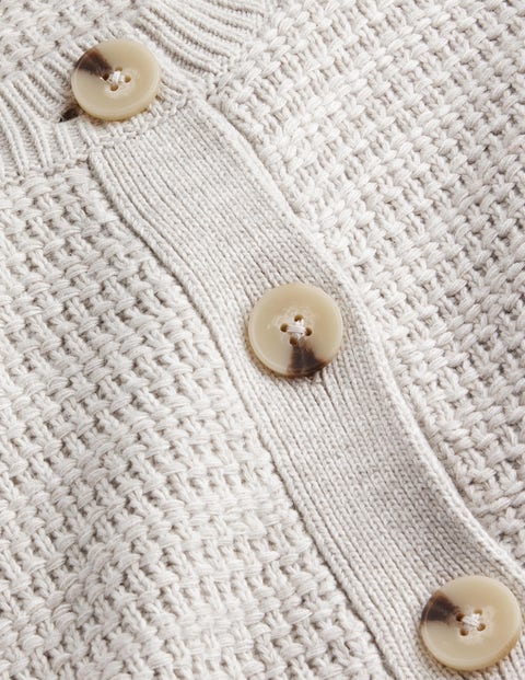 Textured Knitted Bomber Jacket - Silver Melange | Boden UK