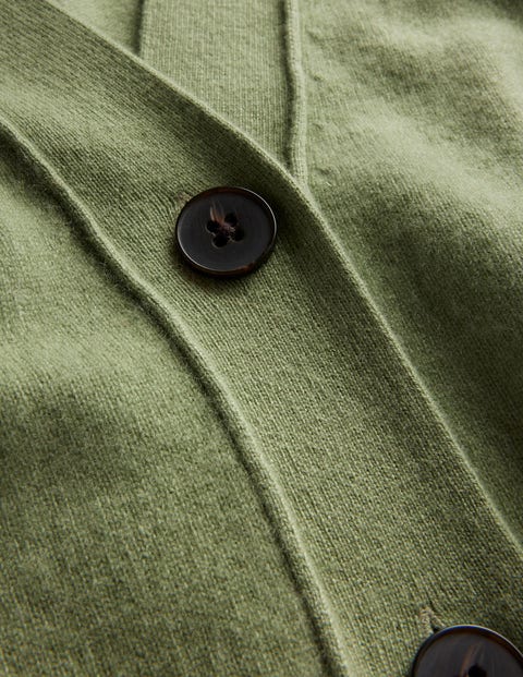Cashmere V-neck Cardigan - Stone Green | Boden US