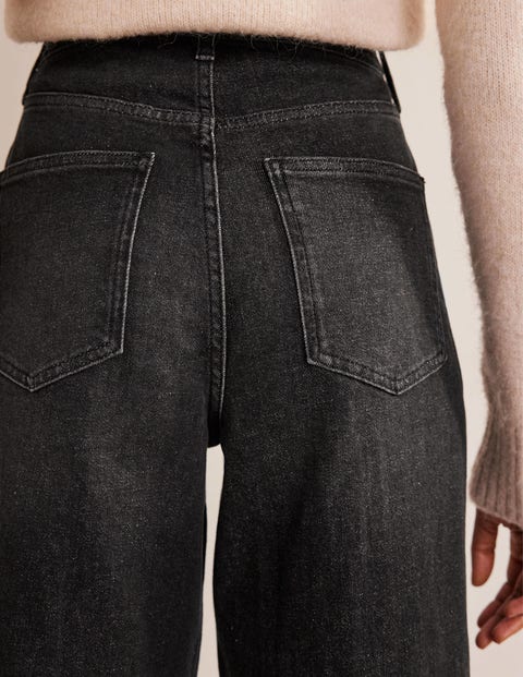 Full Length Straight Jeans - Washed Black | Boden UK