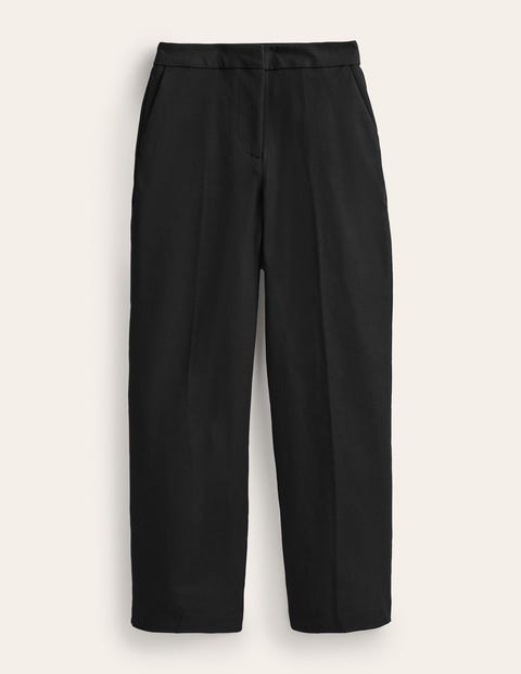 Bi-Stretch Crop Flare Trousers Black Women Boden