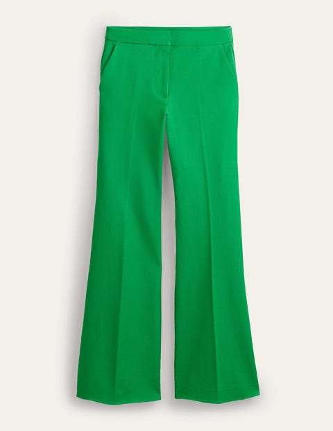 Bi-Stretch Flared Trousers Green Women Boden