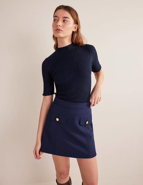 Mini-jupe trapèze chic - Bleu marine | Boden FR