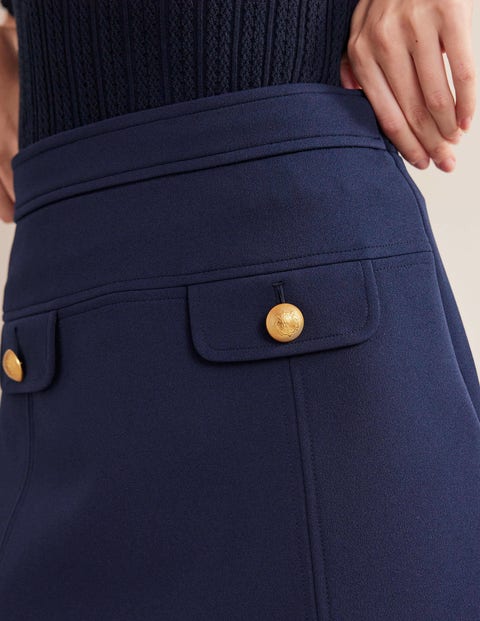 Tailored A-line Mini Skirt - Navy | Boden UK