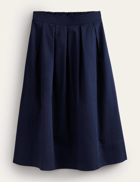 Pleated Full Midi Skirt - Navy | Boden US