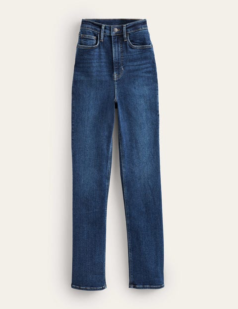 Hoch geschnittene Jeans mit klassisch geradem Bein Damen Boden