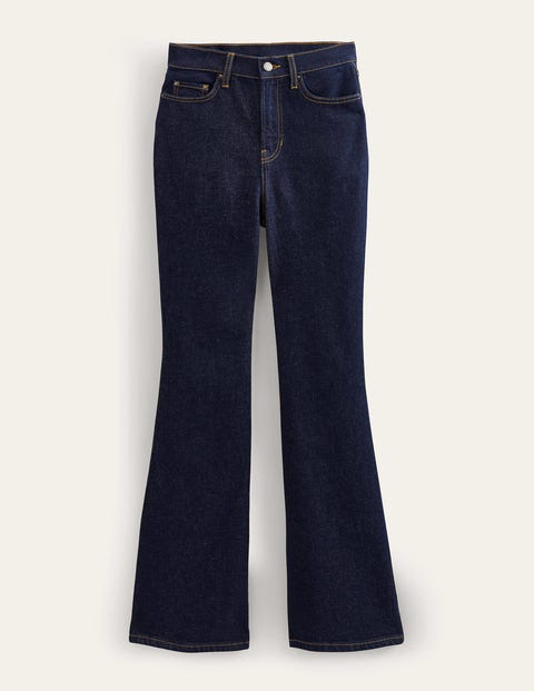Jeans mit Schlag und hoher Taille Damen Boden, Indigoblau