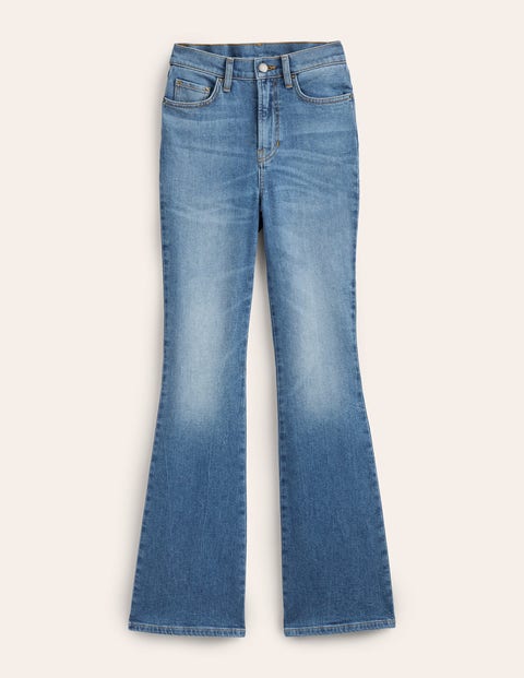 High Rise Flare Jeans - Mid Vintage | Boden UK