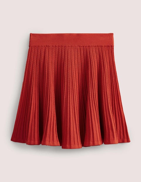 Knitted Pointelle Skirt Red Women Boden