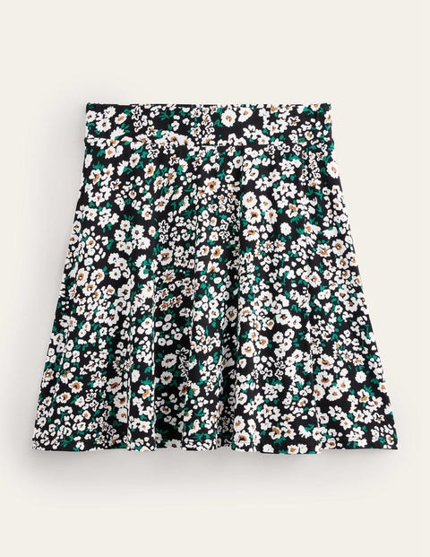 Jersey Wrap Mini Skirt - Black Heart Bloom | Boden UK