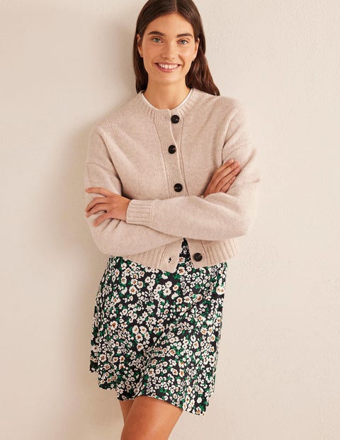 Jersey Wrap Mini Skirt - Black Heart Bloom | Boden US