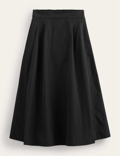Taffeta Pull-on Midi Skirt Black Women Boden