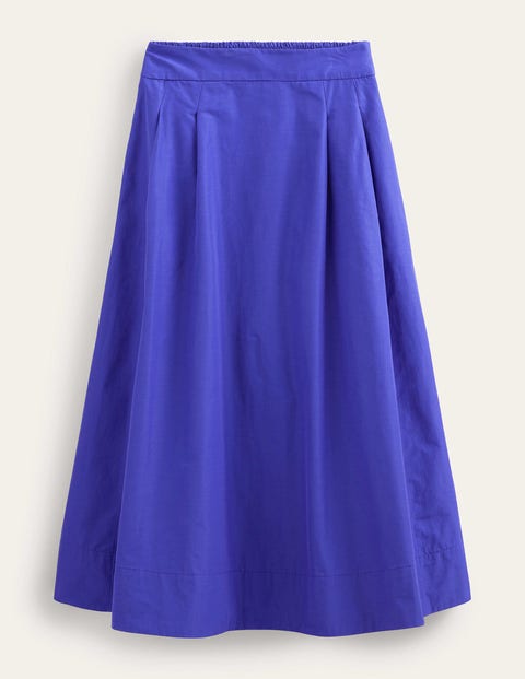 Taffeta Pull-on Midi Skirt - Blue Herron | Boden US