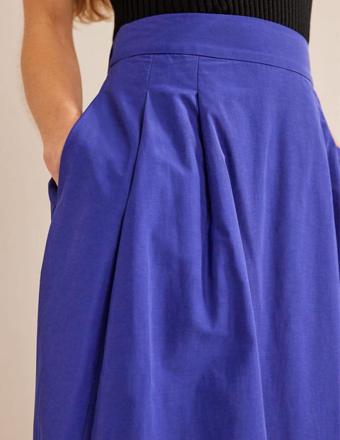 Taffeta Pull-on Midi Skirt - Blue Herron | Boden US