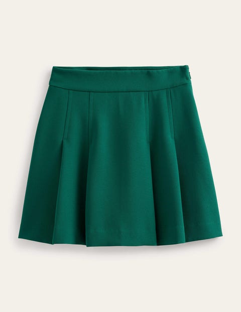 mini-jupe plissée en crêpe femme boden, grn