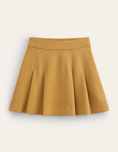Pleated Crepe Mini Skirt Natural Women Boden