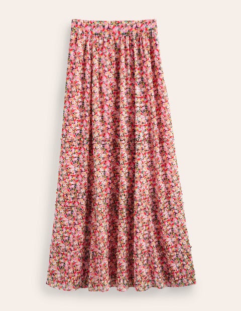Shop Boden Ruffle Crinkle Maxi Skirt Multi, Painterly Floret Women