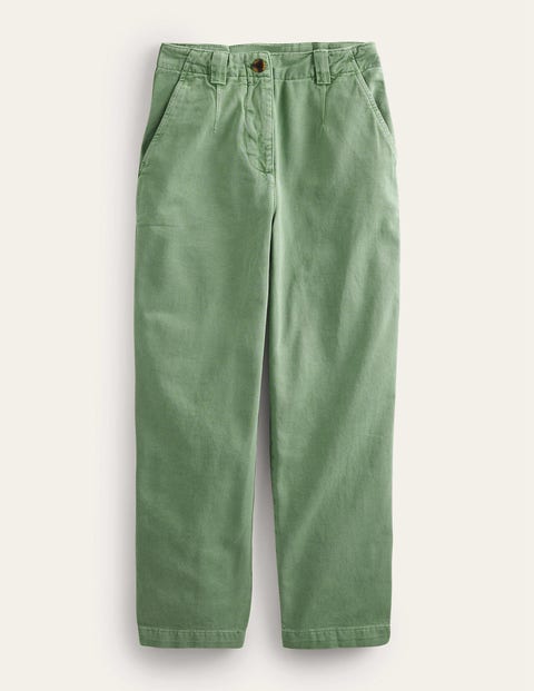 Casual Tapered Cotton Trousers - Seaspray | Boden UK